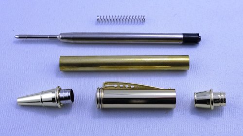Klick-Kugelschreiber Bausatz Stratus In Chrom Pen Kit Pen Blank Drechselbank