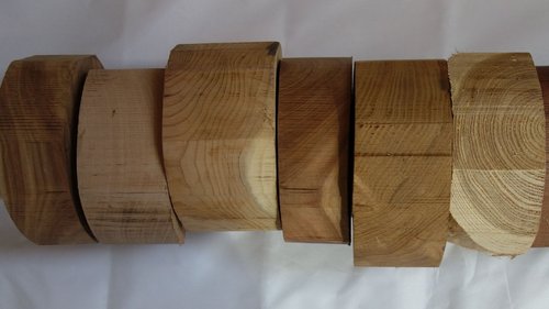 4 Rohlinge für Schalen, trocken, Ø 14-16 cm, Dicke 4-7 cm