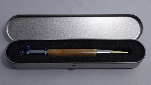 Weißblechdose für einen Stift silberfarben