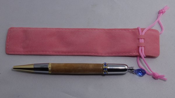 Samtbeutel für Kugelschreiber in rosa